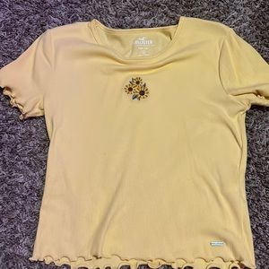 Hollister yellow flower baby tee